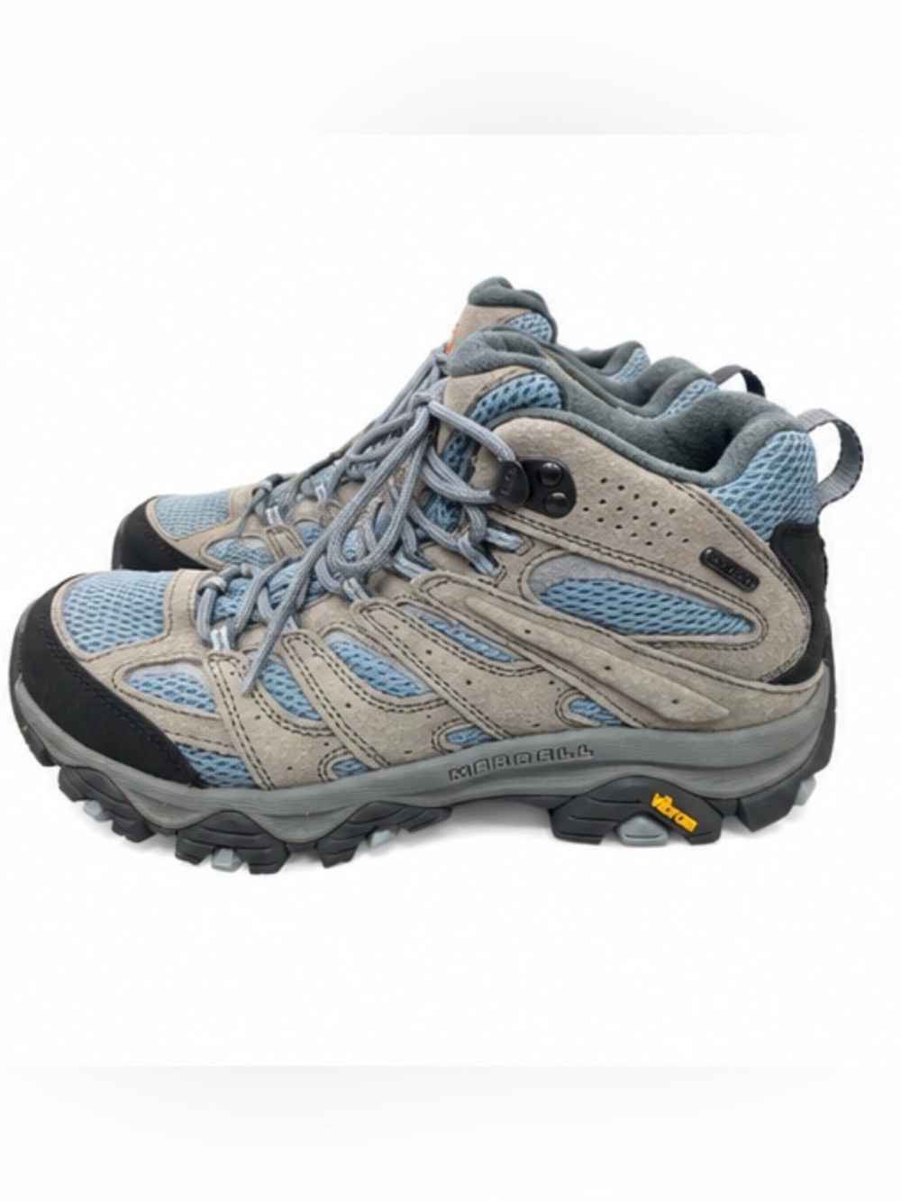 Merrell Moab 3 Mid Waterproof Hiking Boots Women’s 8 Gray Blue Vibram J036328 - Picture 2 of 5